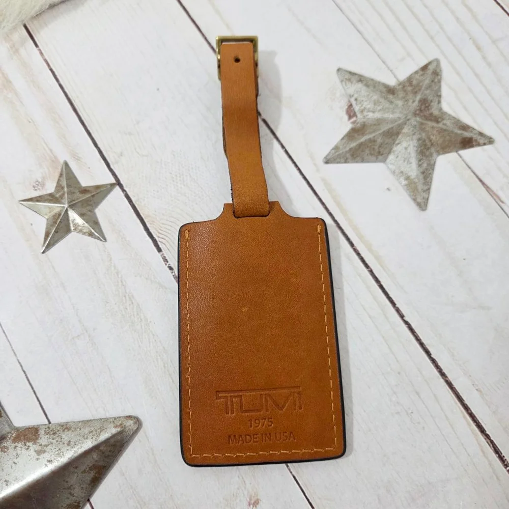 Vintage Tumi 40th Anniversary 1975 Limited Edition Leather luggage tag brown